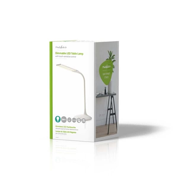 Nedis LED bordlampe | Dimbar | 280 lm | Oppladningsbar | Touch Function | Hvit