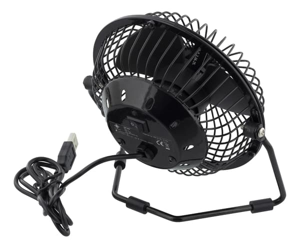 deltaco_gaming USB desktop fan with clock, black