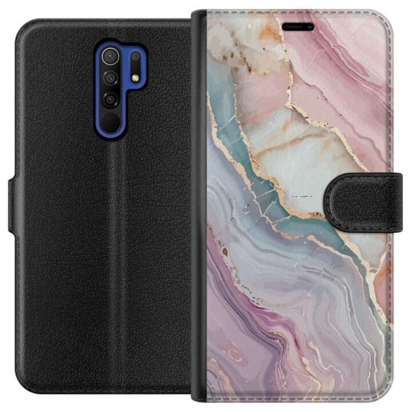 Tegnebogsetui til Xiaomi Redmi 9 med Marmor motiv