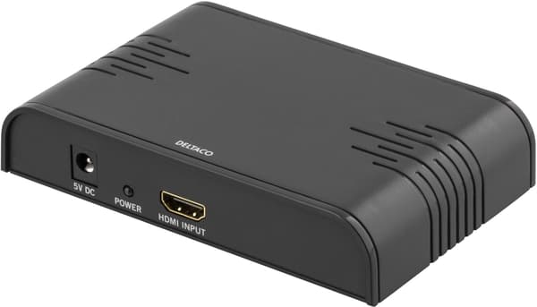 DELTACO Signalkonverter, HDMI til SCART, PAL, sort
