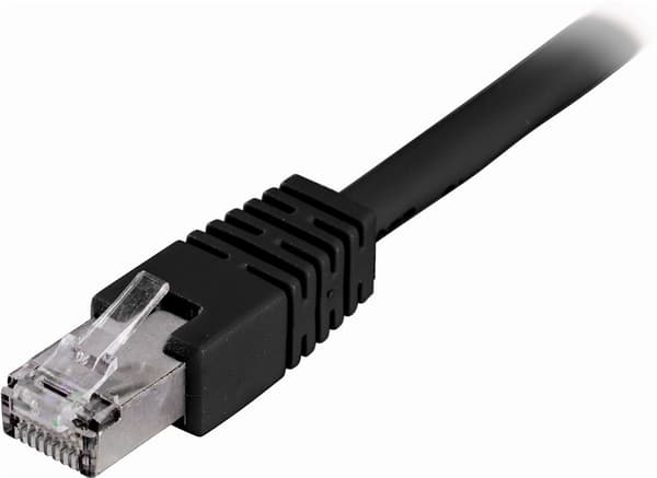 FTP Cat6 suojattu laitekaapeli, 0.5m, musta