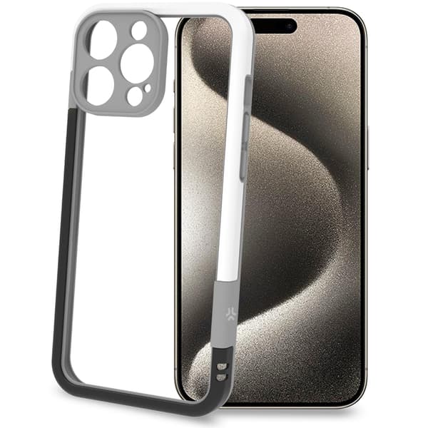 Celly Støtfanger iPhone 16 Pro Max svart/hvit