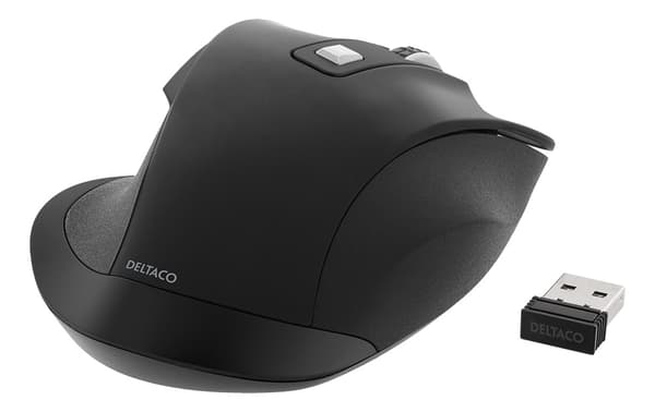 DELTACO Office Wireless ergonomic mouse, silent clicks, 2400 DPI