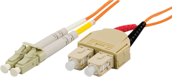 DELTACO fiberkabel, LC - SC, 62,5/125, OM1, duplex, multimode,