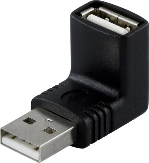 DELTACO adapter, USB A ha - A ho, vinklad (USB-59)