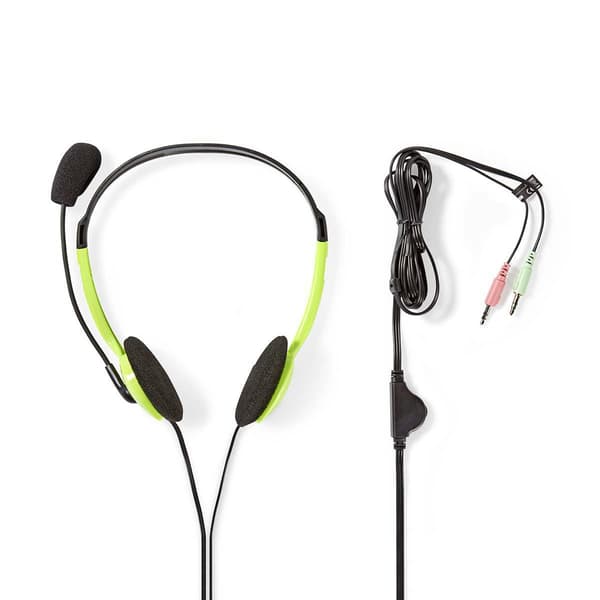 Nedis PC-headset | On-Ear | Stereo | 2x 3.5 mm | Fold-væk-mikrofon | Grøn