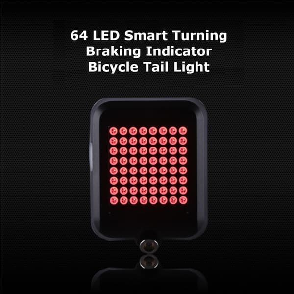 Smart automatisk sykkelbaklys med lasersensor og 64 stk LED