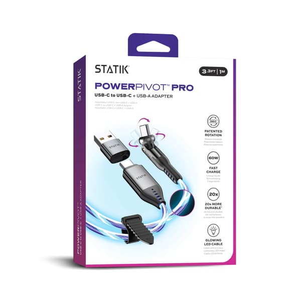 STATIK Kabel PowerPivot Pro Glowing LED USB-C Till USB-C 1m