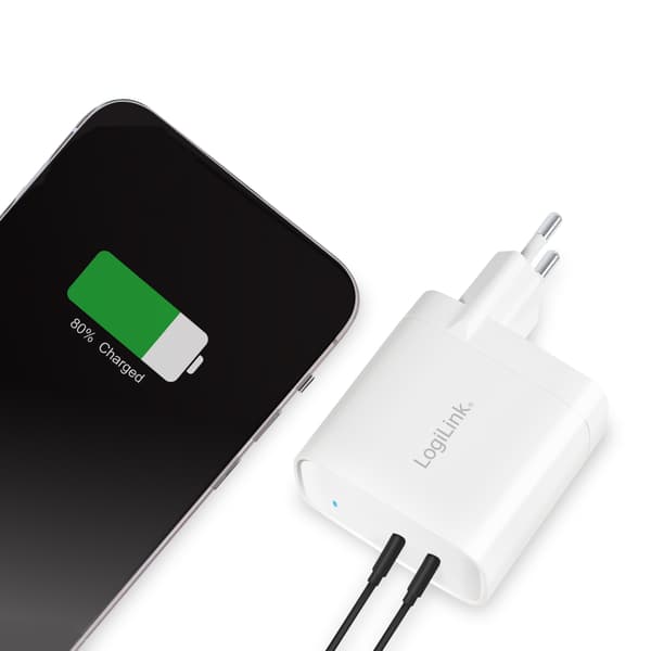 LogiLink USB-lader 2 x USB-C PD 40W GaN