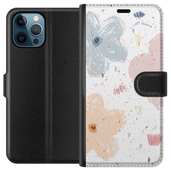 Tegnebogsetui til Apple iPhone 12 Pro med Blomster motiv
