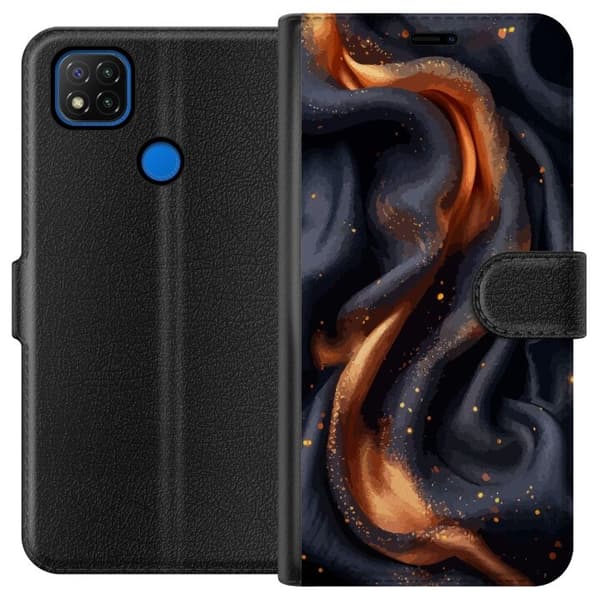 Plånboksfodral till Xiaomi Redmi 9C med Eldigt silke motiv