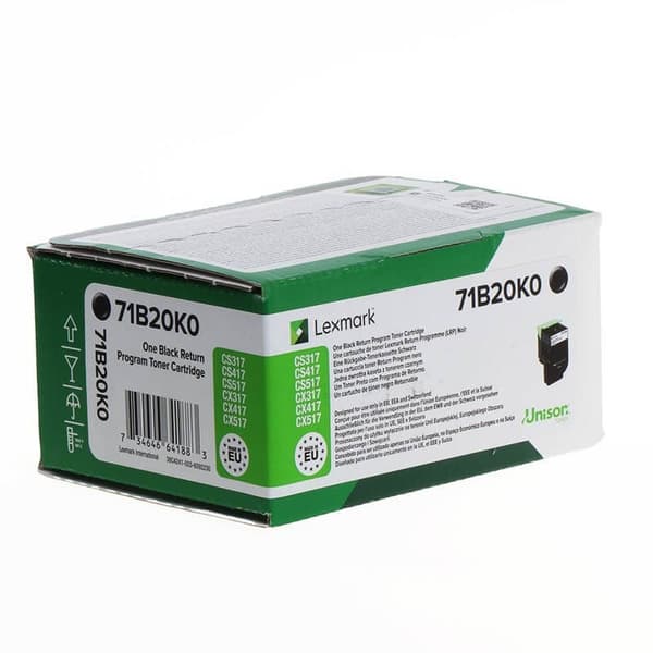 Lexmark Toner 71B20K0 Svart, Return