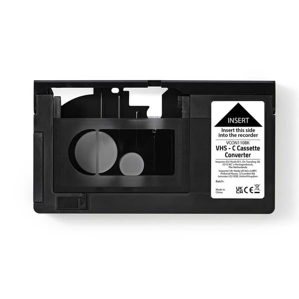 Nedis VHS Converter | Konvertering: VHS-C til VHS | Plug and play | Sort