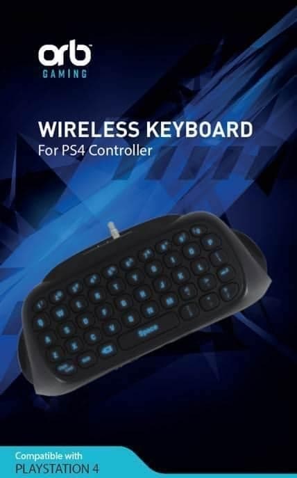 ORB Playstation 4 Controller Keyboard Blue Blacklit