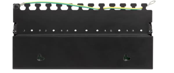 DELTACO Kretspanel, 12xRJ45, Cat6a, veggmonterbart, 10Gbps, svart