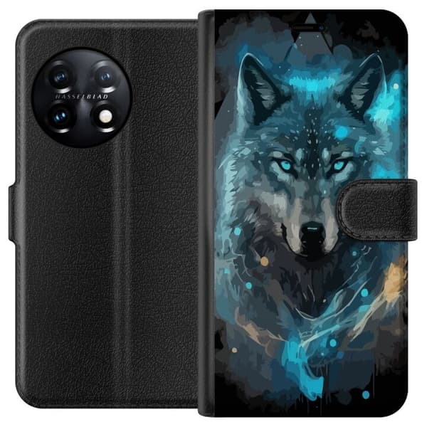 Tegnebogsetui til OnePlus 11 med Ulve motiv