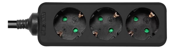 DELTACO outlet 3xCEE 7/3 1xCEE 7/7 1,5m black