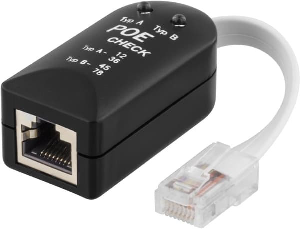 DELTACO testværktøj til POE (power over ethernet), sort