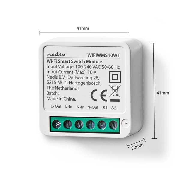 Nedis SmartLife Innebygd Modul | Bryter | 3680 W | Terminalforbindelse | App tilgjengelig for: Android™ / IOS