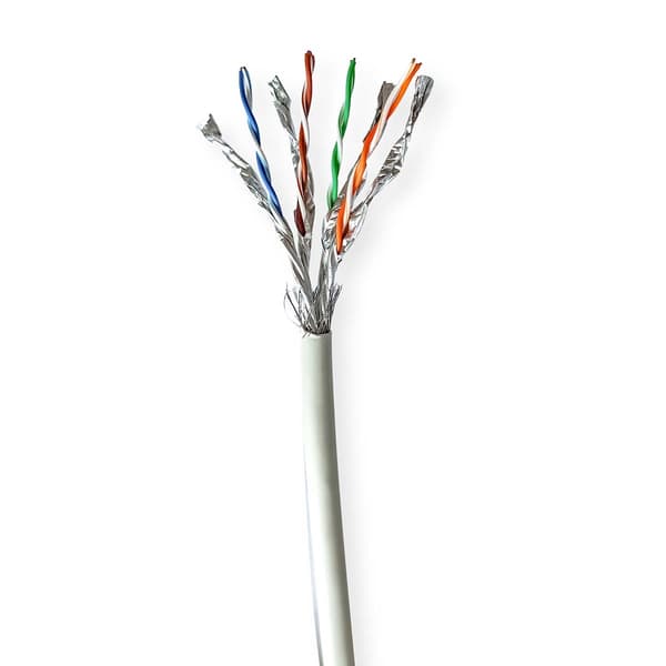 Nedis CAT7 netværkskabel rulle | Solid | S/FTP | Kobber | 100 m | Indendørs | Runde | LSZH | Grå | Trækboks