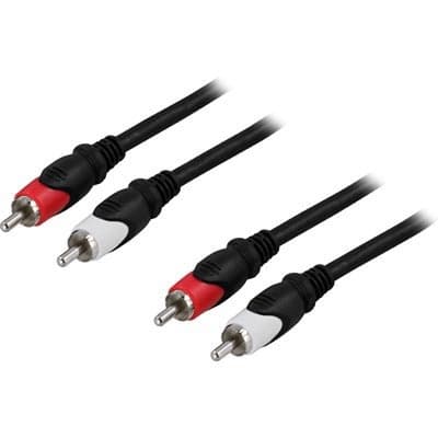DELTACO lydkabel, 2xRCA output-output,1m