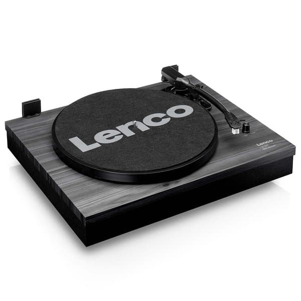 Lenco Levysoitin Bluetooth®:llä ja kahdella ulkoisella kaiuttimella Musta