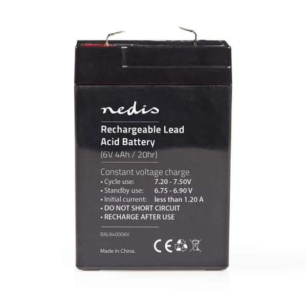 Nedis Oppladbart blybatteri | Oppladningsbar | 6 V
