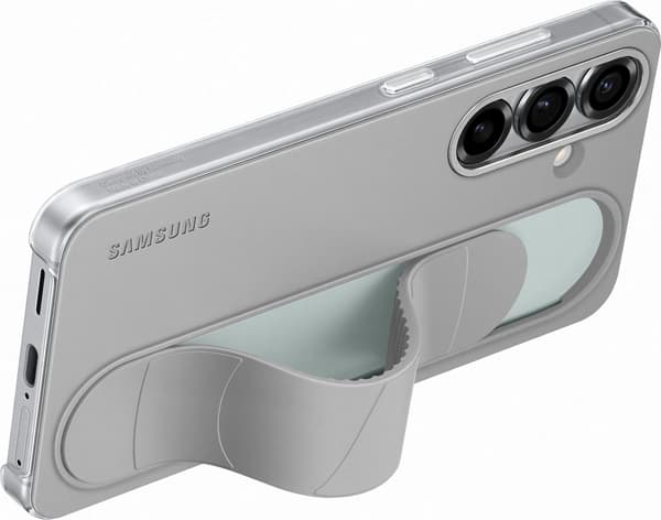 Samsung Galaxy S25 Standing Grip-skal, grå/mint