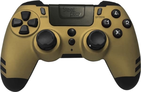 Steelplay MetalTech trådlös spelkontroll, guld, PS4 / PS3 / PC