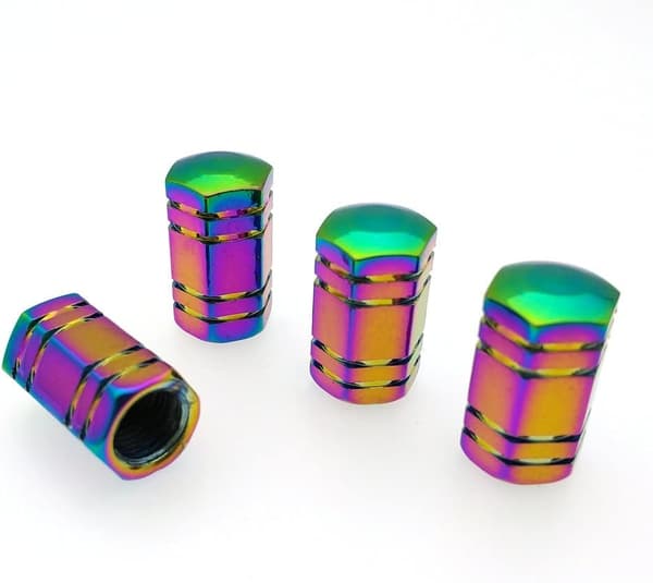 Ventilhatter 4-pakke, Regnbuefarget 6-kantet