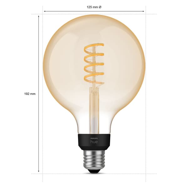 Philips Hue Hvit Ambiance Filament E27 G125 Globe