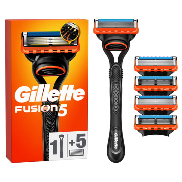 Gillette Fusion5 barberkniv til mænd - Orange/Sort
