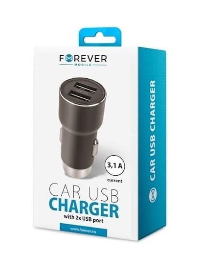 Forever Dual Billaddare 2xUSB, 3.1A - CC-04