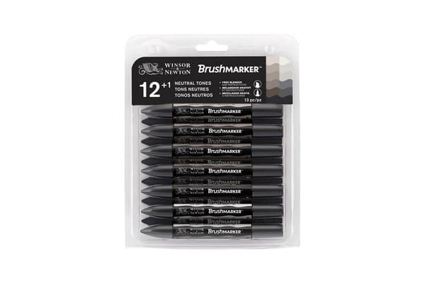 Winsor Brushmarker 12 stk, gråtoner