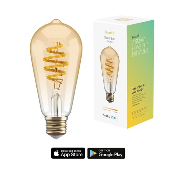 Hombli Smart lampe Filament E27 ST64-Amber CCT