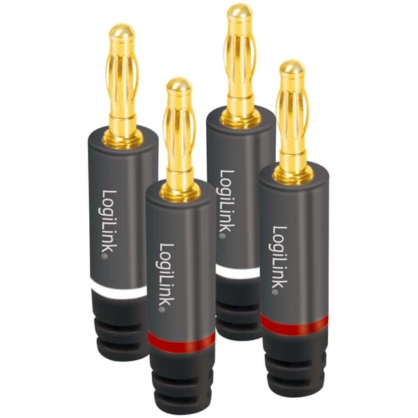 LogiLink Banankontakter max 4 mm² högtalarkabel 4-pack