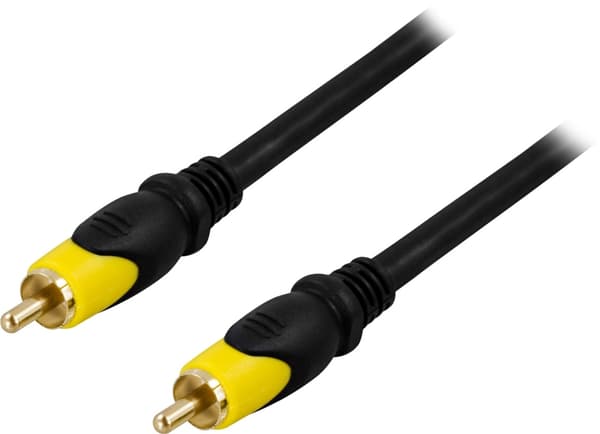 DELTACO komposittvideokabel, 1xRCA output-output,10m