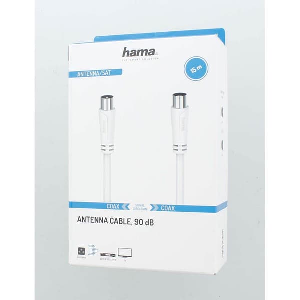 Hama Antennkabel 90dB 15,0m Vit