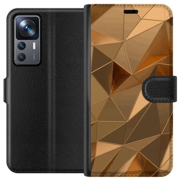 Tegnebogsetui til Xiaomi 12T Pro med 3D Guld motiv