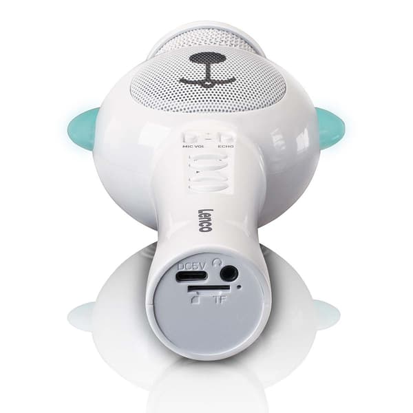 Lenco Karaokemikrofon med Bluetooth® SD-stik lys Aux Out Hvid