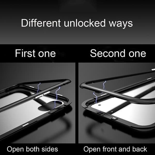 CAFELE iPhone X/XS glasetui med magnetisk lås til i sølvfarve
