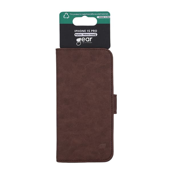 Gear Mobildeksel 3 Kortrom Magseries Brun - iPhone 15 Pro