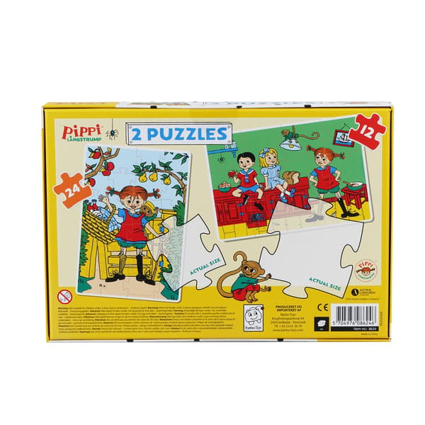 ASTRID LINDGREN Pussel Pippi 2 Pussel 12 Bitar + 24 Bitar