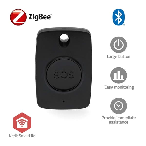 Nedis Smart Panikknap | Zigbee 3.0 | CR2025 | Sort