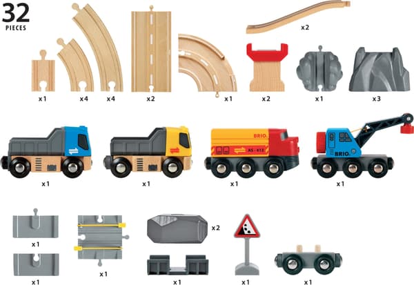BRIO World 33210 - Rail & Road Kivenlastaus -junarata