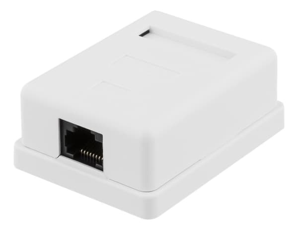 DELTACO Unshielded network socket, Surface UTP 1xRJ45, Cat6, white