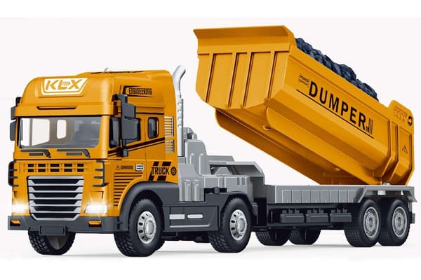KLX Støpt lastebil med dumper, friksjon, lys og lyd (534679)