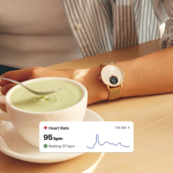 Withings Scanwatch Light smartklocka, 37 mm, vit/roséguld