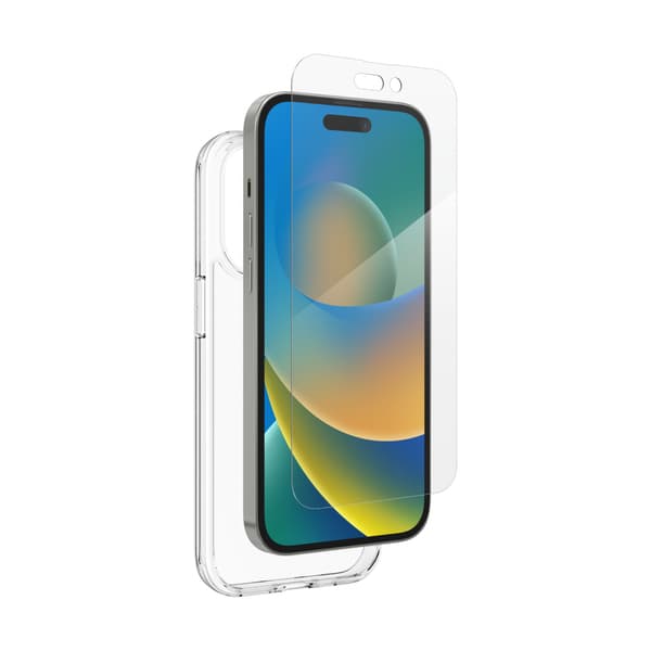 ZAGG Bundle pack: Skærmbeskytter + gennemsigtigt etui til iPhone 14 Pro Max