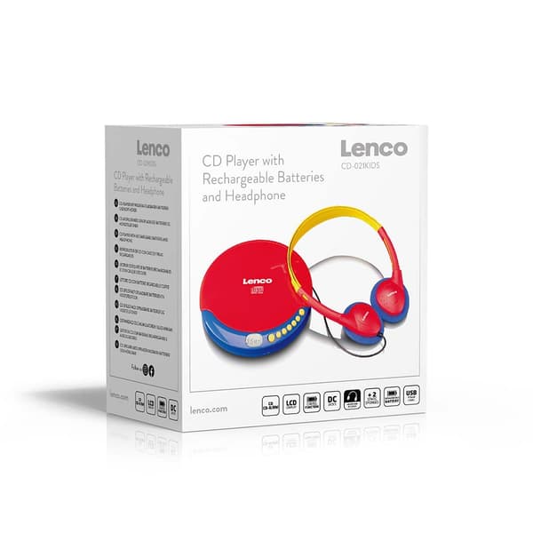 Lenco CD-spiller for barn med oppladbart batteri
